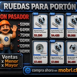Ruedas para portón con pasador diferentes medidas.