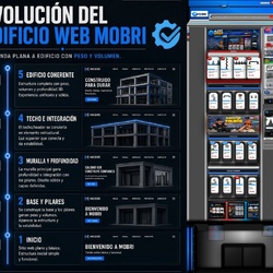 Les mostramos la evolución de nuestro edificio web en construcción. 
Mejorando mes a mes para una compra web unica y diferente.
